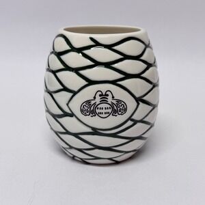 Patron Tequila Ceramic Agave Piña Tiki Mug White Green Bee Logo Barware